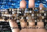 CAA1635 15.5 inches 6mm faceted round banded agate beads