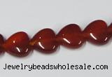 CAA164 15.5 inches 12*12mm heart red agate gemstone beads