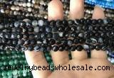 CAA1640 15.5 inches 6mm faceted round banded agate beads