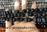 CAA1642 15.5 inches 10mm faceted round banded agate beads