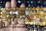 CAA1646 15.5 inches 8mm faceted round banded agate beads