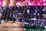 CAA1651 15.5 inches 8mm faceted round banded agate beads