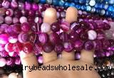 CAA1658 15.5 inches 12mm faceted round banded agate beads