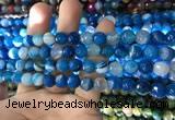 CAA1666 15.5 inches 8mm faceted round banded agate beads