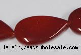 CAA167 15.5 inches 22*36mm flat teardrop red agate gemstone beads