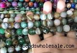 CAA1673 15.5 inches 12mm faceted round banded agate beads