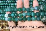 CAA1677 15.5 inches 10mm faceted round banded agate beads