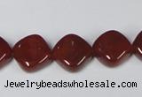 CAA168 15.5 inches 13*13mm diamond red agate gemstone beads