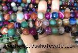 CAA1683 15.5 inches 12mm faceted round banded agate beads