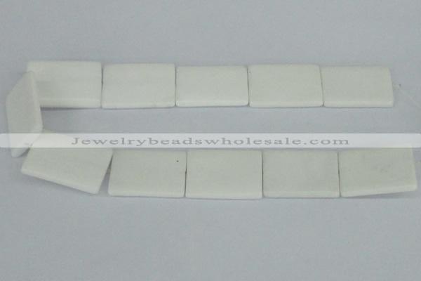 CAA17 15.5 inches 25*35mm rectangle white agate gemstone beads