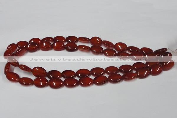 CAA170 15.5 inches 12*16mm oval red agate gemstone beads