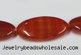 CAA173 15.5 inches 15*30mm oval red agate gemstone beads