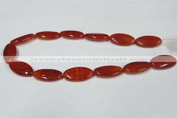 CAA173 15.5 inches 15*30mm oval red agate gemstone beads