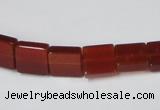 CAA175 15.5 inches 10*10mm square red agate gemstone beads