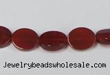 CAA176 15.5 inches 10*12mm oval red agate gemstone beads