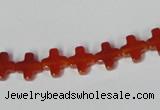 CAA181 15.5 inches 8*8mm cross red agate gemstone beads