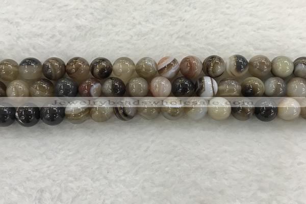 CAA1813 15.5 inches 10mm round banded agate gemstone beads