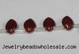 CAA184 Top-drilled 8*12mm marquise red agate gemstone beads