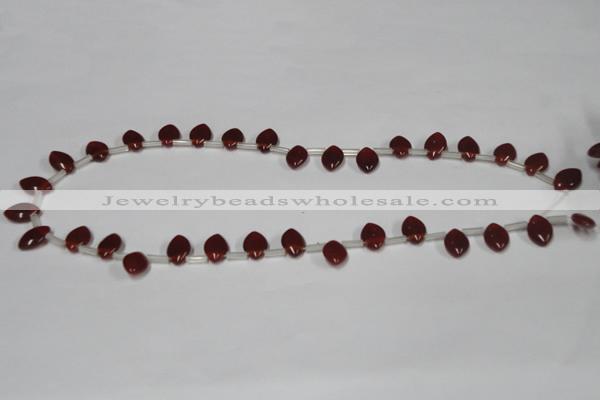 CAA184 Top-drilled 8*12mm marquise red agate gemstone beads