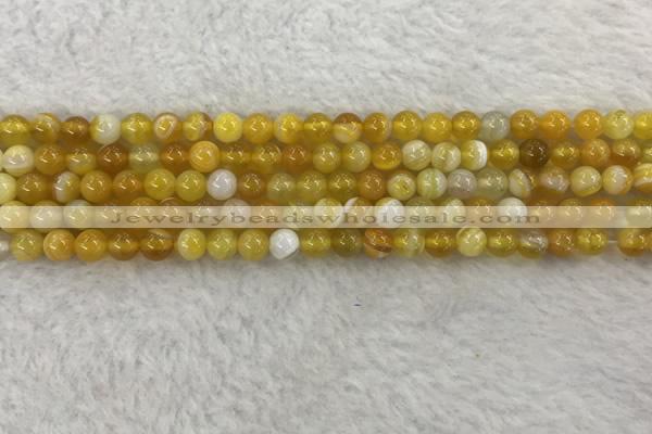 CAA1850 15.5 inches 4mm round banded agate gemstone beads