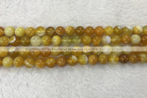 CAA1853 15.5 inches 10mm round banded agate gemstone beads