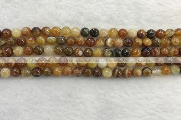 CAA1861 15.5 inches 6mm round banded agate gemstone beads