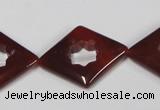 CAA189 15.5 inches 22*28mm diamond red agate gemstone beads