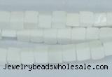 CAA19 15.5 inches 6*6mm cube white agate gemstone beads wholesale