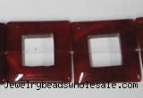 CAA191 15.5 inches 25*25mm square red agate gemstone beads