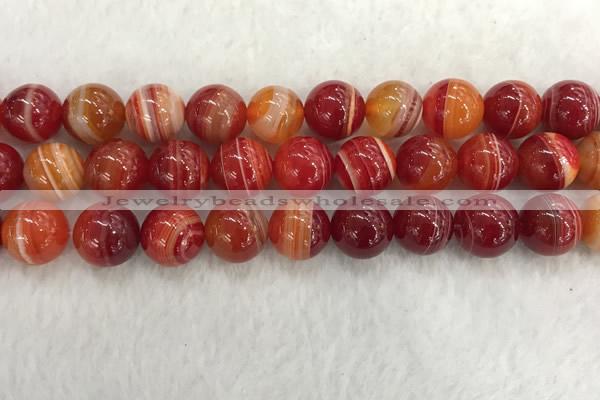 CAA1915 15.5 inches 14mm round banded agate gemstone beads