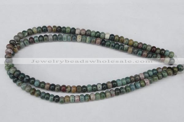 CAA192 15.5 inches 5*8mm rondelle indian agate beads wholesale