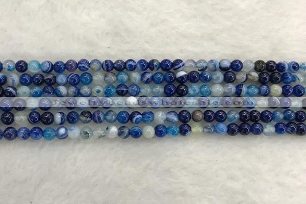 CAA1930 15.5 inches 4mm round banded agate gemstone beads