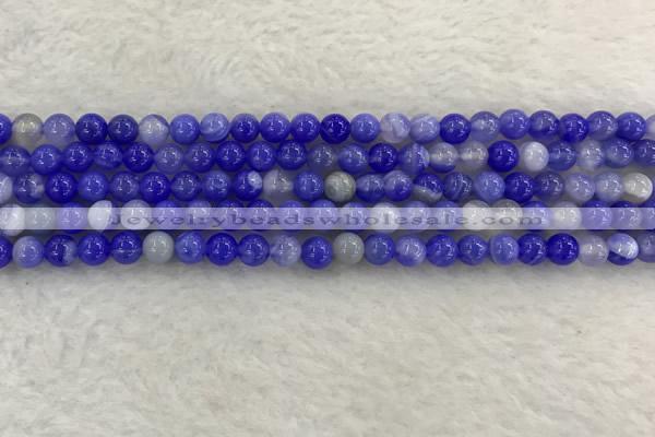 CAA1940 15.5 inches 4mm round banded agate gemstone beads