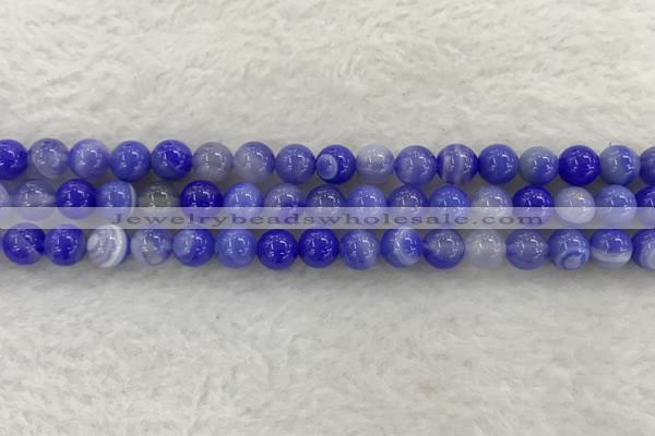 CAA1942 15.5 inches 8mm round banded agate gemstone beads