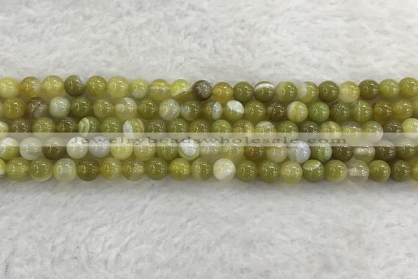 CAA1951 15.5 inches 6mm round banded agate gemstone beads