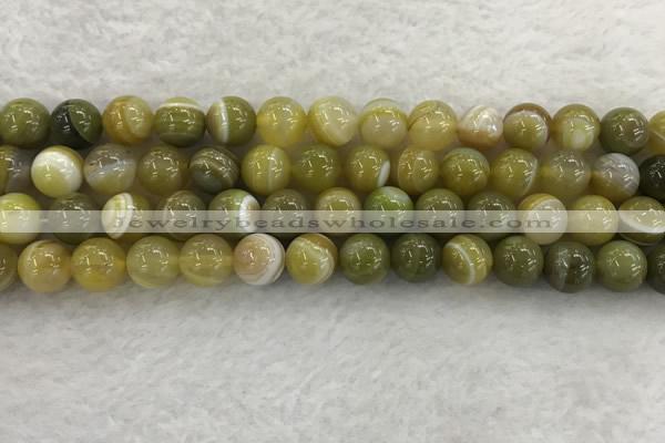 CAA1953 15.5 inches 10mm round banded agate gemstone beads