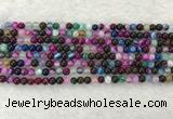 CAA2030 15.5 inches 4mm round banded agate gemstone beads