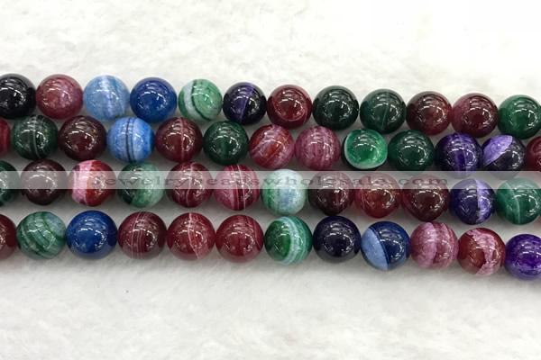 CAA2044 15.5 inches 12mm round banded agate gemstone beads