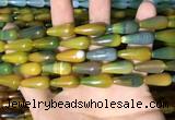 CAA2052 15.5 inches 8*20mm teardrop agate beads wholesale