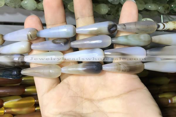 CAA2062 15.5 inches 10*30mm teardrop agate beads wholesale