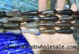 CAA2064 15.5 inches 10*30mm teardrop agate beads wholesale