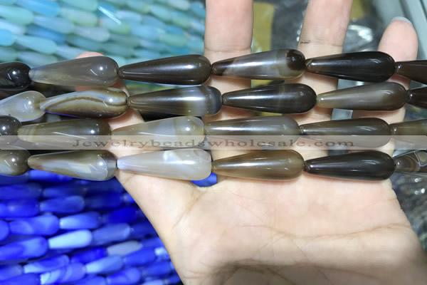 CAA2064 15.5 inches 10*30mm teardrop agate beads wholesale