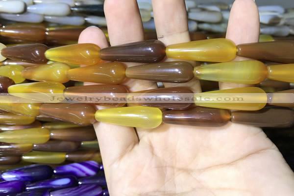 CAA2067 15.5 inches 10*30mm teardrop agate beads wholesale