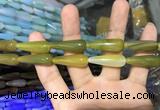 CAA2069 15.5 inches 10*30mm teardrop agate beads wholesale