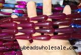 CAA2073 15.5 inches 10*30mm teardrop agate beads wholesale