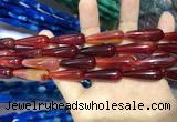 CAA2074 15.5 inches 10*30mm teardrop agate beads wholesale