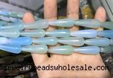 CAA2075 15.5 inches 10*30mm teardrop agate beads wholesale