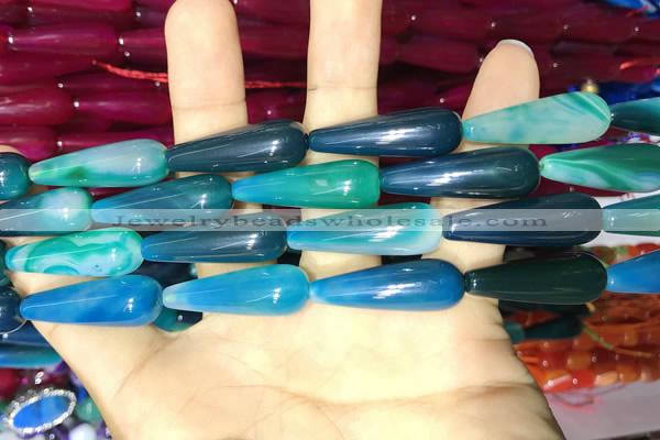 CAA2078 15.5 inches 10*30mm teardrop agate beads wholesale