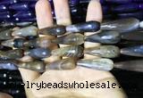 CAA2093 15.5 inches 10*30mm faceted teardrop agate beads