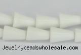 CAA21 15.5 inches 10*14mm bell white agate gemstone beads